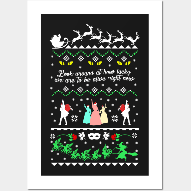 Broadway Musicals Ugly Christmas Design Wall Art by KsuAnn